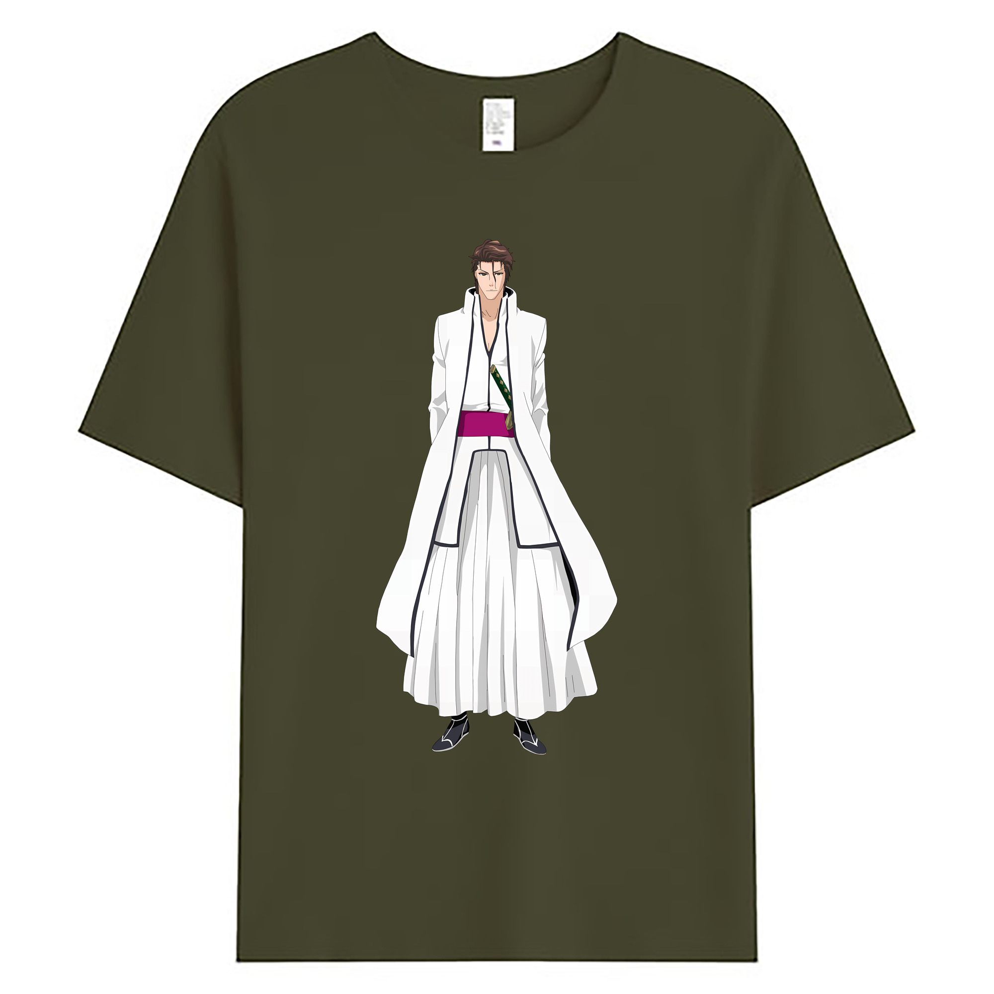 （画像用） ブリーチ 藍染 惣右介（あいぜん そうすけ） BLEACH Aizen Sousuke 綿100％ メンズ半袖Tシャツ｜肌触りやわらか＆通気性